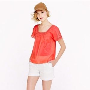 J. Crew Eyelet Peasant Top (small)